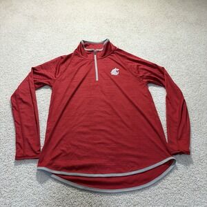 Colosseum Washington State Cougars 1/4 Zip Pullover Womens Large Crimson Red WSU
